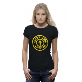 Женская футболка Premium с принтом Golds Gym / бодибилдинг в Курске,  |  | 