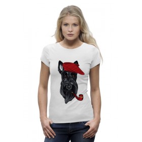 Женская футболка Premium с принтом Шотландский терьер (Скотч-терьер) в Курске,  |  | 