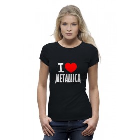 Женская футболка Premium с принтом I love Metallica в Курске,  |  | Тематика изображения на принте: 