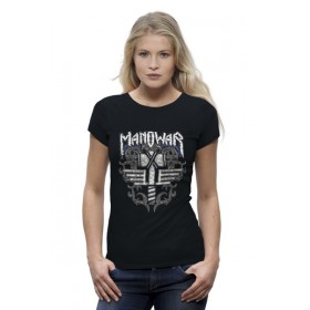 Женская футболка Premium с принтом Manowar Band в Курске,  |  | Тематика изображения на принте: 