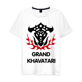 Мужская футболка хлопок с принтом Orc Fighter - Grand Khavatari в Курске, 100% хлопок | прямой крой, круглый вырез горловины, длина до линии бедер, слегка спущенное плечо. | grand khavatari | lineage