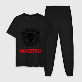 Мужская пижама хлопок с принтом Dwarf Fighter - Maestro в Курске, 100% хлопок | брюки и футболка прямого кроя, без карманов, на брюках мягкая резинка на поясе и по низу штанин
 | line age | lineage | линейка | маэстро