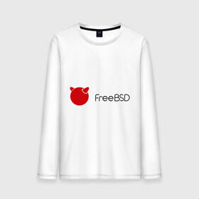 Мужской лонгслив хлопок с принтом Free BSD в Курске, 100% хлопок |  | freebsd | linux | линукс | люникс