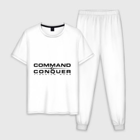 Мужская пижама хлопок с принтом Сommand&Сonquer в Курске, 100% хлопок | брюки и футболка прямого кроя, без карманов, на брюках мягкая резинка на поясе и по низу штанин
 | компьютерные