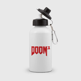 Бутылка спортивная с принтом Doom 3 в Курске, металл | емкость — 500 мл, в комплекте две пластиковые крышки и карабин для крепления | Тематика изображения на принте: doom3 | дум | компьютерная
