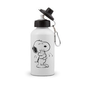 Бутылка спортивная с принтом Snoopy в Курске, металл | емкость — 500 мл, в комплекте две пластиковые крышки и карабин для крепления | snoopy | сгупи