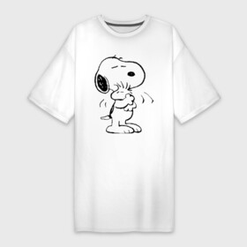 Платье-футболка хлопок с принтом Snoopy в Курске,  |  | snoopy | сгупи