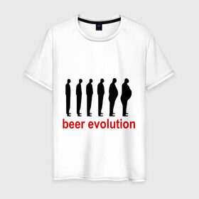 Мужская футболка хлопок с принтом Beer evolution в Курске, 100% хлопок | прямой крой, круглый вырез горловины, длина до линии бедер, слегка спущенное плечо. | Тематика изображения на принте: beer evolution