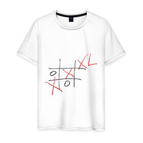 Мужская футболка хлопок с принтом XXXL в Курске, 100% хлопок | прямой крой, круглый вырез горловины, длина до линии бедер, слегка спущенное плечо. | xxxl | крестики | крестики нолики | нолики