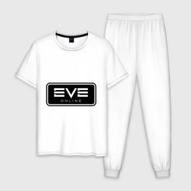 Мужская пижама хлопок с принтом EVE online в Курске, 100% хлопок | брюки и футболка прямого кроя, без карманов, на брюках мягкая резинка на поясе и по низу штанин
 | ив | игра | компьютерная