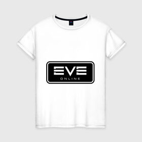Женская футболка хлопок с принтом EVE online в Курске, 100% хлопок | прямой крой, круглый вырез горловины, длина до линии бедер, слегка спущенное плечо | ив | игра | компьютерная