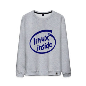 Мужской свитшот хлопок с принтом Linux inside в Курске, 100% хлопок |  | intel inside | linux | linux inside | админу | линукс | пингвины linux | пингвины люникс | прикольные