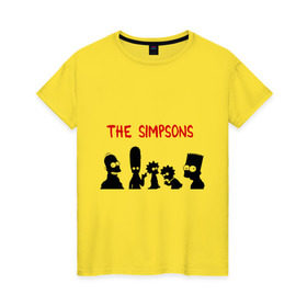Женская футболка хлопок с принтом The simpsons в Курске, 100% хлопок | прямой крой, круглый вырез горловины, длина до линии бедер, слегка спущенное плечо | 