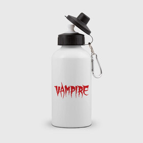 Бутылка спортивная с принтом Vampire в Курске, металл | емкость — 500 мл, в комплекте две пластиковые крышки и карабин для крепления | вампир | кровавый | кровь | нечисть | оборотень
