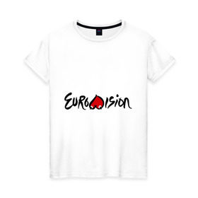 Женская футболка хлопок с принтом Eurovision в Курске, 100% хлопок | прямой крой, круглый вырез горловины, длина до линии бедер, слегка спущенное плечо | eurovision | евровидение