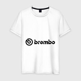 Мужская футболка хлопок с принтом Brembo в Курске, 100% хлопок | прямой крой, круглый вырез горловины, длина до линии бедер, слегка спущенное плечо. | brembo | брембо | колодки | тормоза | тормозные колодки | тюнинг