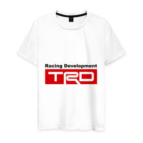 Мужская футболка хлопок с принтом TRD в Курске, 100% хлопок | прямой крой, круглый вырез горловины, длина до линии бедер, слегка спущенное плечо. | development | racing | racing development | toyota | toyota racing development | авто2012 | тойота