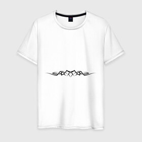 Мужская футболка хлопок с принтом Трайбл (14) в Курске, 100% хлопок | прямой крой, круглый вырез горловины, длина до линии бедер, слегка спущенное плечо. | 