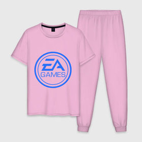 Мужская пижама хлопок с принтом EA Games в Курске, 100% хлопок | брюки и футболка прямого кроя, без карманов, на брюках мягкая резинка на поясе и по низу штанин
 | arts | electronic | игра | компьютерная