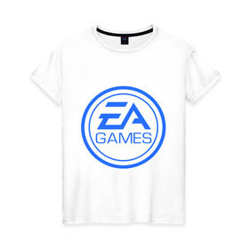 Женская футболка хлопок с принтом EA Games в Курске, 100% хлопок | прямой крой, круглый вырез горловины, длина до линии бедер, слегка спущенное плечо | arts | electronic | игра | компьютерная