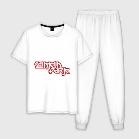 Мужская пижама хлопок с принтом Linkin Park (2) в Курске, 100% хлопок | брюки и футболка прямого кроя, без карманов, на брюках мягкая резинка на поясе и по низу штанин
 | 