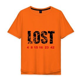 Мужская футболка хлопок Oversize с принтом LOST в Курске, 100% хлопок | свободный крой, круглый ворот, “спинка” длиннее передней части | lost | лост | остаться в живых