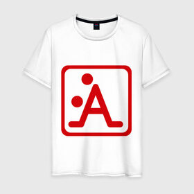 Мужская футболка хлопок с принтом Буква А в Курске, 100% хлопок | прямой крой, круглый вырез горловины, длина до линии бедер, слегка спущенное плечо. | алфавит | буква а | знаки