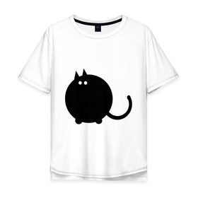 Мужская футболка хлопок Oversize с принтом Котег в Курске, 100% хлопок | свободный крой, круглый ворот, “спинка” длиннее передней части | большой кот | кот | котег | коты | кошки
