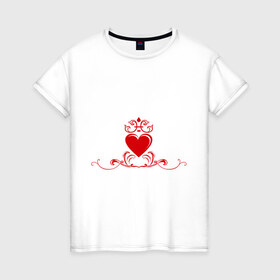 Женская футболка хлопок с принтом Сердечко Glam (2) в Курске, 100% хлопок | прямой крой, круглый вырез горловины, длина до линии бедер, слегка спущенное плечо | 