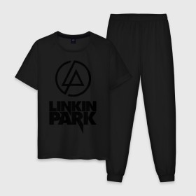 Мужская пижама хлопок с принтом Linkin Park в Курске, 100% хлопок | брюки и футболка прямого кроя, без карманов, на брюках мягкая резинка на поясе и по низу штанин
 | linkin | linkin park | park | линкин парк