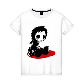 Женская футболка хлопок с принтом ЭМО грустный в Курске, 100% хлопок | прямой крой, круглый вырез горловины, длина до линии бедер, слегка спущенное плечо | грустный | прощай | прощай бесчувственный мир | суицид | эмо