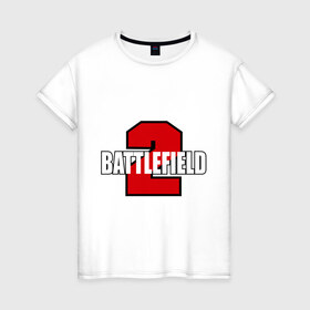 Женская футболка хлопок с принтом BATTLEFIELD в Курске, 100% хлопок | прямой крой, круглый вырез горловины, длина до линии бедер, слегка спущенное плечо | 