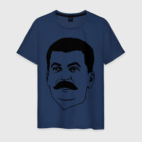 Мужская футболка хлопок с принтом Сталин в Курске, 100% хлопок | прямой крой, круглый вырез горловины, длина до линии бедер, слегка спущенное плечо. | stalin | ussr | коба | кобба | политические | ссср | сталин