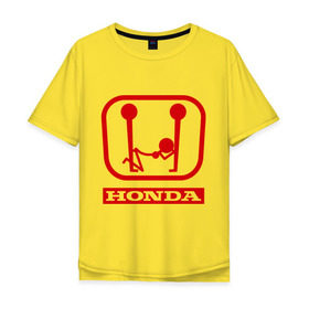 Мужская футболка хлопок Oversize с принтом Honda (эро) в Курске, 100% хлопок | свободный крой, круглый ворот, “спинка” длиннее передней части | honda | авто | автомобиль | логотип | марка | машина | хонда