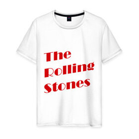 Мужская футболка хлопок с принтом The Rolling Stones в Курске, 100% хлопок | прямой крой, круглый вырез горловины, длина до линии бедер, слегка спущенное плечо. | rolling stones