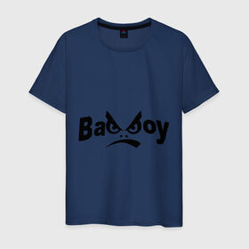 Мужская футболка хлопок с принтом Bad Boy в Курске, 100% хлопок | прямой крой, круглый вырез горловины, длина до линии бедер, слегка спущенное плечо. | Тематика изображения на принте: bad boy