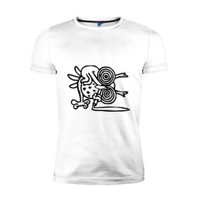 Мужская футболка премиум с принтом Сова на фоксе в Курске, 92% хлопок, 8% лайкра | приталенный силуэт, круглый вырез ворота, длина до линии бедра, короткий рукав | сова