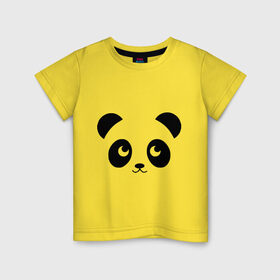 Детская футболка хлопок с принтом Мишка панда в Курске, 100% хлопок | круглый вырез горловины, полуприлегающий силуэт, длина до линии бедер | 