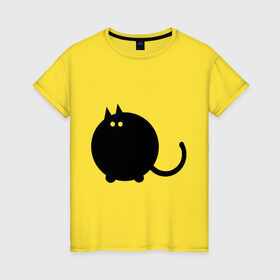 Женская футболка хлопок с принтом Котег в Курске, 100% хлопок | прямой крой, круглый вырез горловины, длина до линии бедер, слегка спущенное плечо | животные | кот | кошки | черный кот