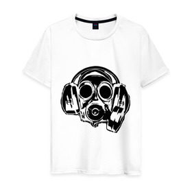 Мужская футболка хлопок с принтом Toxic DJ в Курске, 100% хлопок | прямой крой, круглый вырез горловины, длина до линии бедер, слегка спущенное плечо. | Тематика изображения на принте: deejay | dj | toxic | диджей | противогаз | токсик