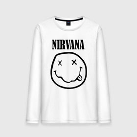 Мужской лонгслив хлопок с принтом Nirvana в Курске, 100% хлопок |  | cobain | media | nirvana | rock | smells like teen spirit | toplanding | кобейн | нирвана | рок
