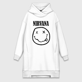 Платье-худи хлопок с принтом Nirvana в Курске,  |  | Тематика изображения на принте: cobain | media | nirvana | rock | smells like teen spirit | toplanding | кобейн | нирвана | рок