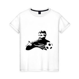 Женская футболка хлопок с принтом Гус Хиддинк в Курске, 100% хлопок | прямой крой, круглый вырез горловины, длина до линии бедер, слегка спущенное плечо | тренер
