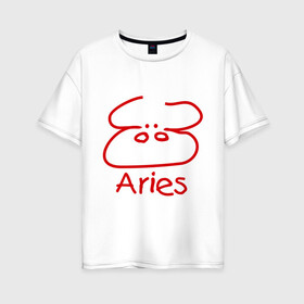 Женская футболка хлопок Oversize с принтом Овен в Курске, 100% хлопок | свободный крой, круглый ворот, спущенный рукав, длина до линии бедер
 | aries | гороскоп | знаки зодиака | овен