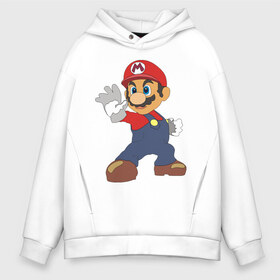 Мужское худи Oversize хлопок с принтом Super Mario (1) в Курске, френч-терри — 70% хлопок, 30% полиэстер. Мягкий теплый начес внутри —100% хлопок | боковые карманы, эластичные манжеты и нижняя кромка, капюшон на магнитной кнопке | nintendo | марио | нинтендо