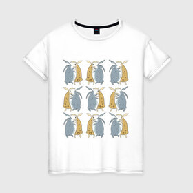 Женская футболка хлопок с принтом Зайцы в Курске, 100% хлопок | прямой крой, круглый вырез горловины, длина до линии бедер, слегка спущенное плечо | два зайца | животные | зайцы | зайчики
