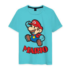 Мужская футболка хлопок с принтом Super Mario (3) в Курске, 100% хлопок | прямой крой, круглый вырез горловины, длина до линии бедер, слегка спущенное плечо. | nintendo | марио | нинтендо