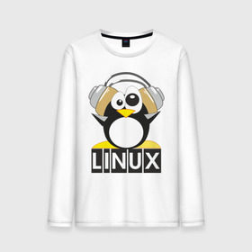 Мужской лонгслив хлопок с принтом Linux (6) в Курске, 100% хлопок |  | пингвин