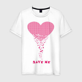 Мужская футболка хлопок с принтом Save me в Курске, 100% хлопок | прямой крой, круглый вырез горловины, длина до линии бедер, слегка спущенное плечо. | 