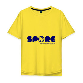 Мужская футболка хлопок Oversize с принтом Spore в Курске, 100% хлопок | свободный крой, круглый ворот, “спинка” длиннее передней части | игра | игры | лаборатория существ | спор